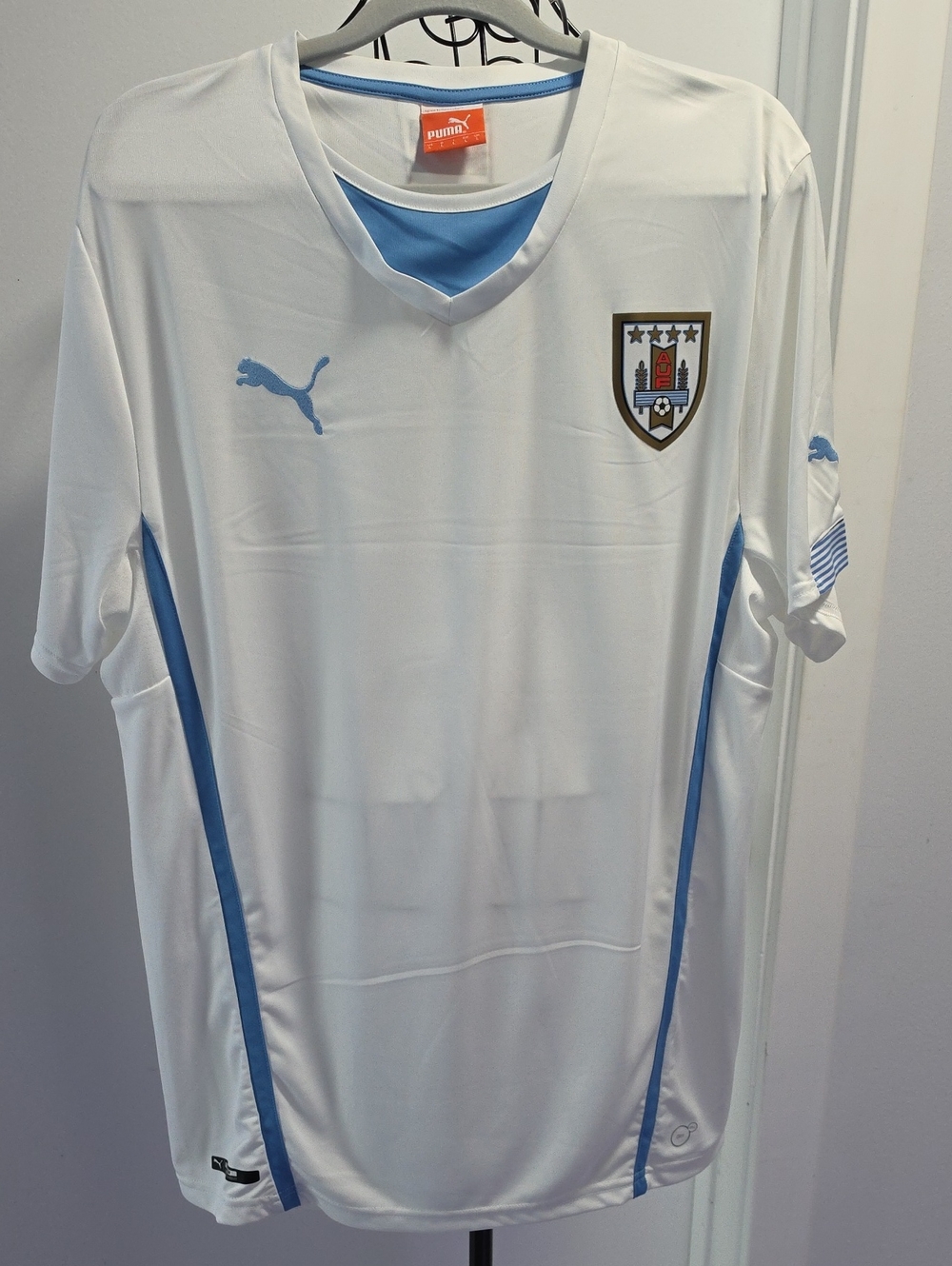 Puma White and Light Blue Uruguay Football Jersey